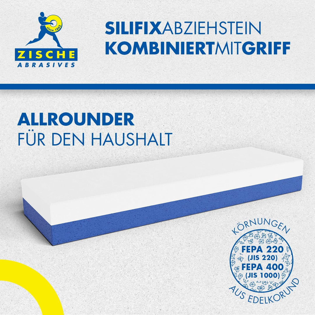 Zische Abziehstein 200x60x25 mm FEPA 220/400 - Schleifstein aus Edel-Korund - Messerschleifer zweise