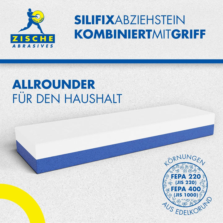 Zische Abziehstein 200x60x25 mm FEPA 220/400 - Schleifstein aus Edel-Korund - Messerschleifer zweise