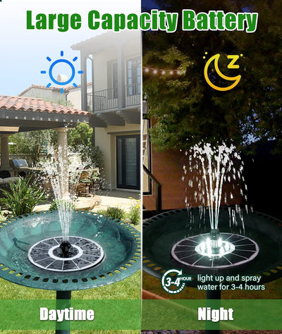 SZMP Solar Springbrunnen für aussen 100% Glas 2023 Upgraded,3.5W Solar Teichpumpe mit 8 Effekte Sola