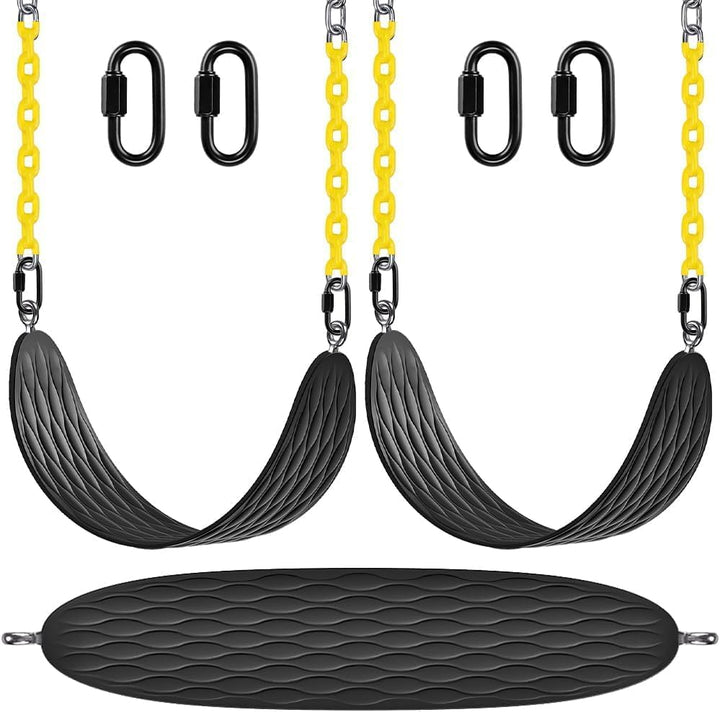 BeneLabel Heavy Duty Swing Seats (2 Pack) with 66 Inch Chain and Carabiners, Comfortable and Durable