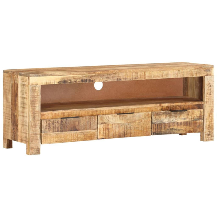 vidaXL Raues Mangoholz TV Schrank mit 1 Fach 3 Schubladen Lowboard TV Möbel Tisch Board Sideboard Fe