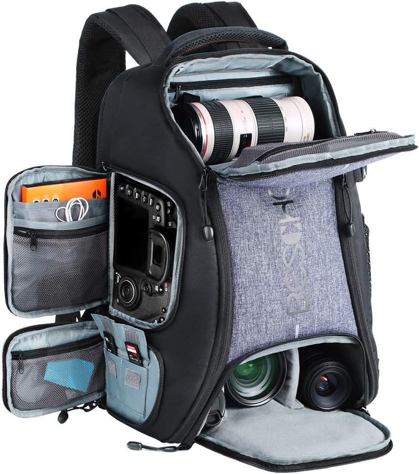 Beschoi Kamerarucksack wasserdicht Fotorucksack für Canon Nikon Sony Spiegelreflexkameras, Drohne, O