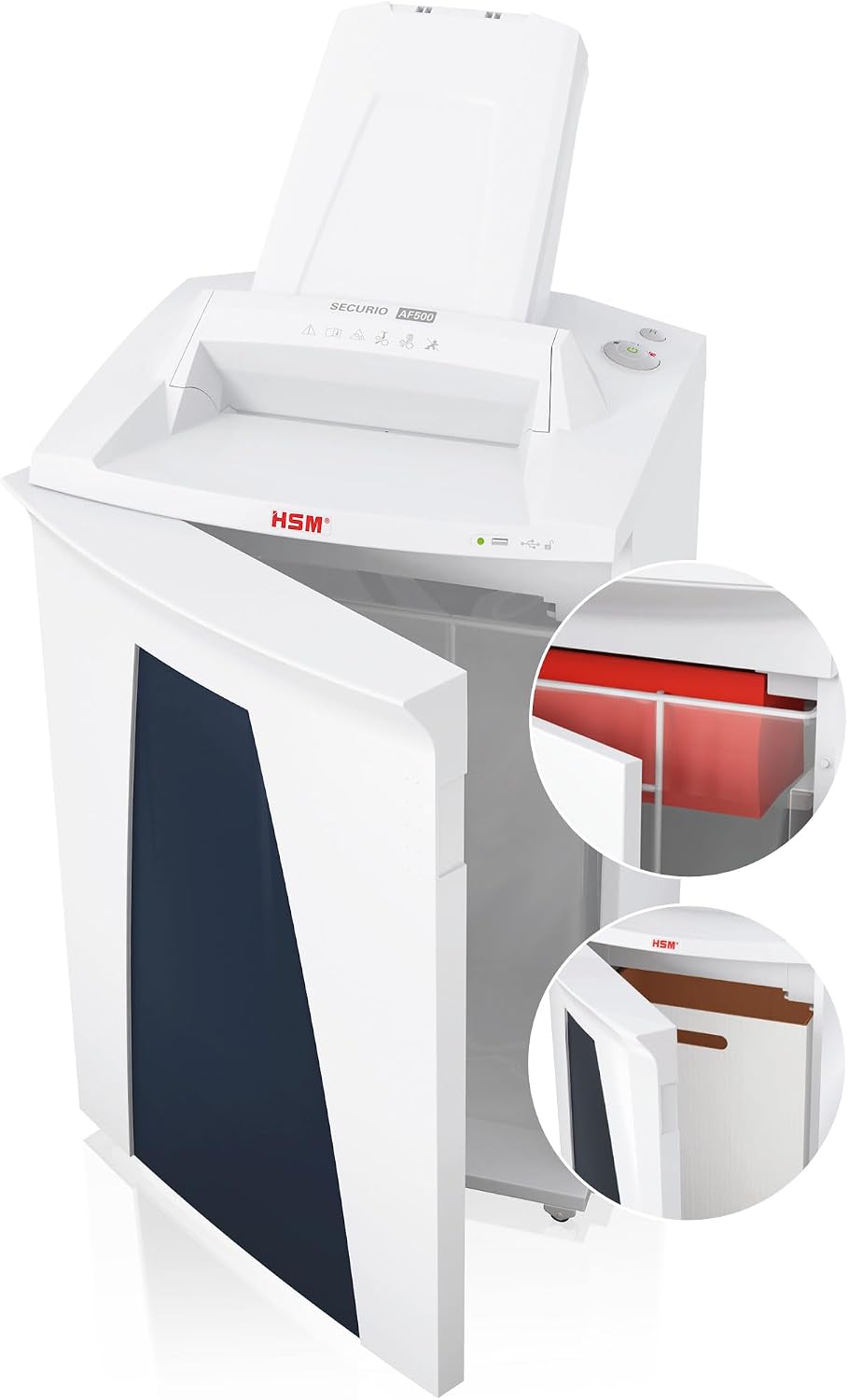 Autofeed Aktenvernichter HSM SECURIO AF500, Sicherheitsstufe 5, mit zusätzlicher manueller Eingabemö