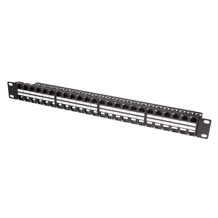 LogiLink NK4045 Keystone Patchpanel/Verteilerfeld für 48 Buchsen, ungeschirmt, 1 HE (Höheneinheit) s