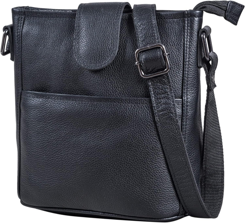 LEABAGS Leder Handtasche Damen I Premium Echtleder Umhängetasche I Damen Schultertasche I Damentasch