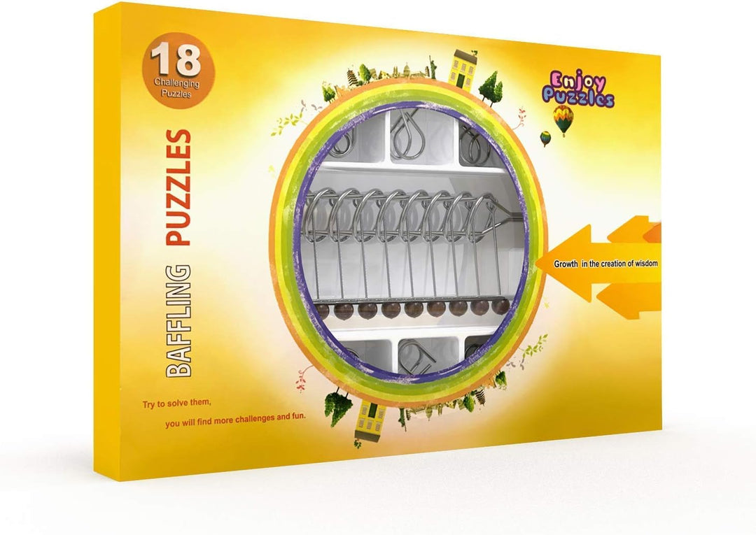 18 Stück Entwirrung Puzzles Geduldspiele Set - Knobelspiele Kit - Magisches Spielzeug - Denksportauf