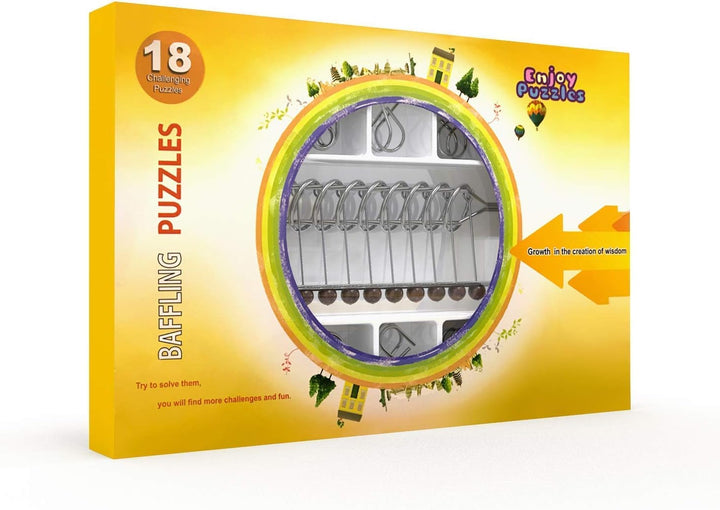 18 Stück Entwirrung Puzzles Geduldspiele Set - Knobelspiele Kit - Magisches Spielzeug - Denksportauf