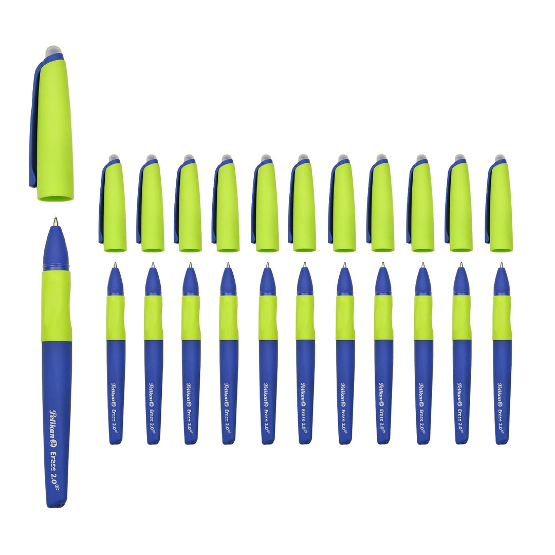 Pelikan Erase 2.0 Ergonomisch radierbarer Roller mit blauer Tinte, für Rechts- und Linkshänder, für