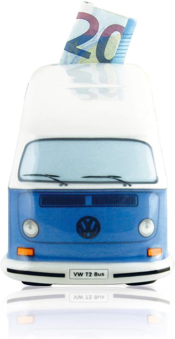 BRISA VW Collection - Volkswagen Spar-Büchse-Schwein-Dose im T2 Bulli Bus Design (Classic Bus/Blau)