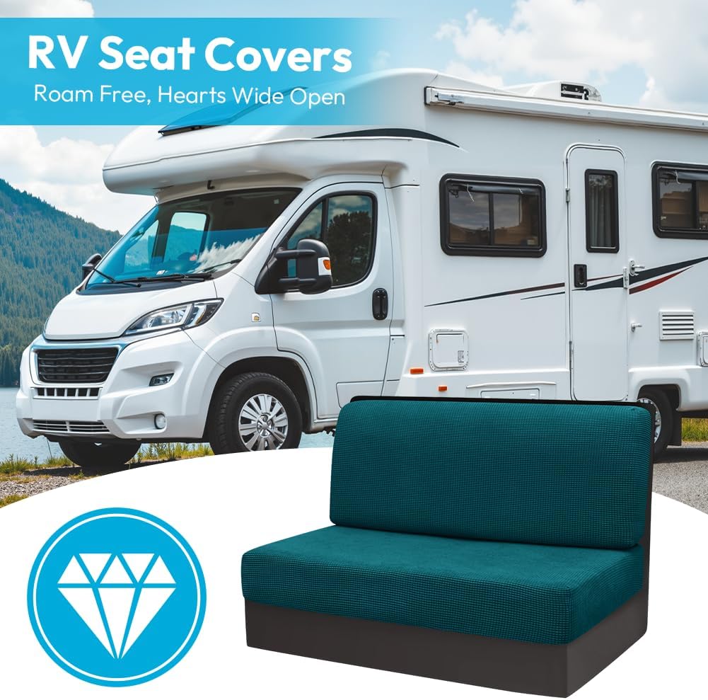 2 Stück Camper Kissenbezüge, 1 Set Spannbezüge Couch, RV-Sitzbezüge, Wohnwagen Polster, Sofa-Sitzkis