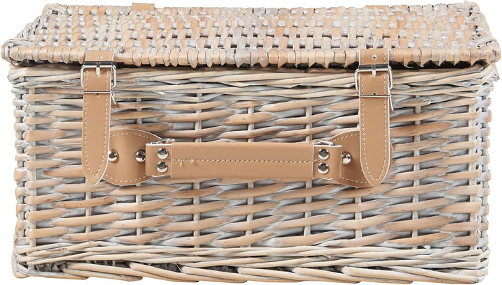 casa.pro Picknickkorb Lumparland Komplettset für 4 Personen Weidenkorb Picknickset aus Geschirr Gläs