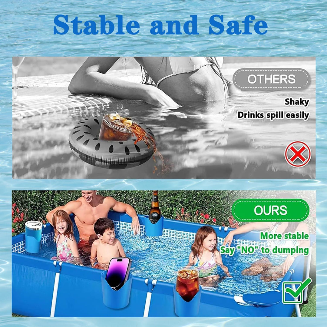 4 Stücke Getränkehalter Poolrand, Pool Becherhalter, Poolside Getränkeregal, Getränkehalter Pool, Zu