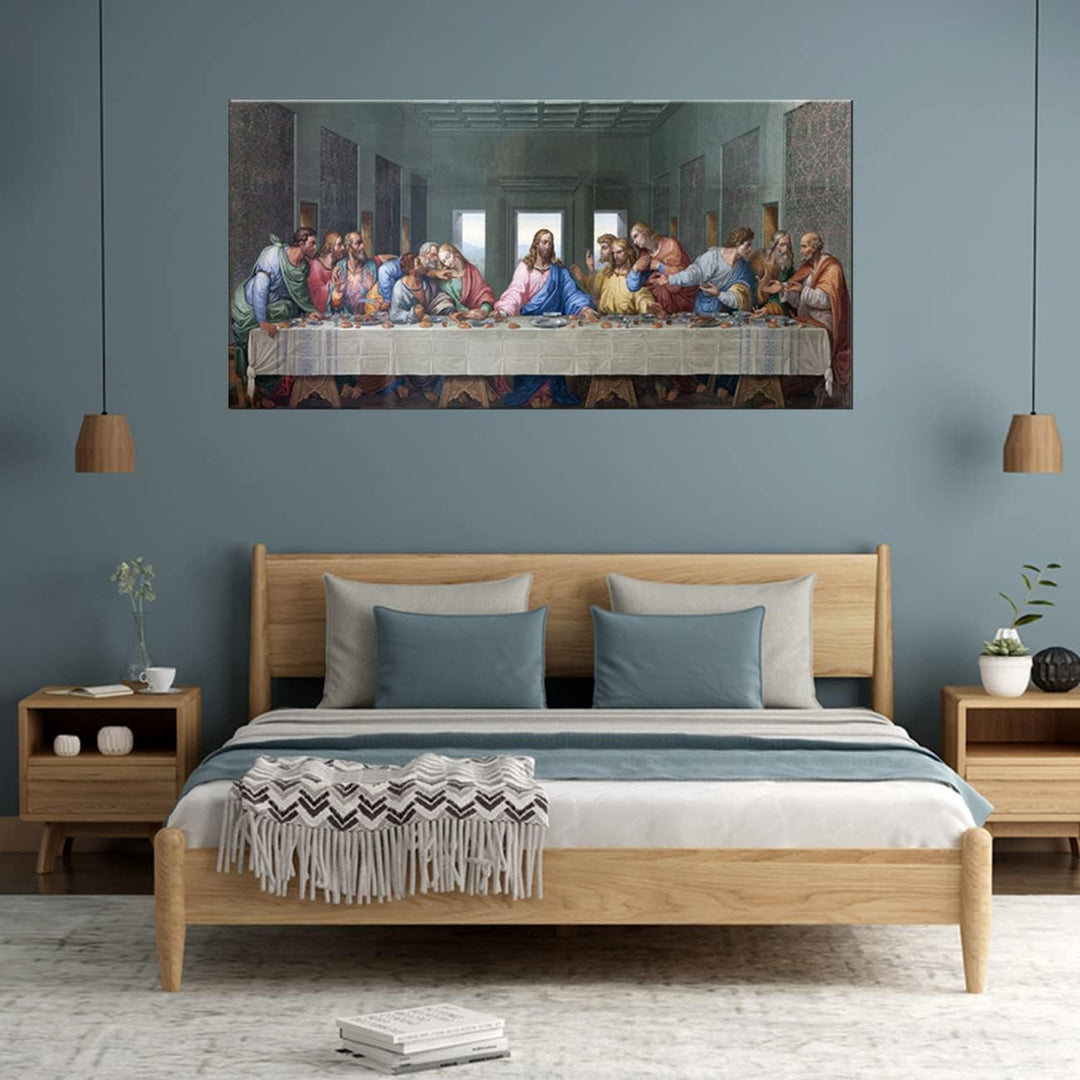 ZHONGYUTONG Das letzte Abendmahl Leinwand Bild mit Rahmen Leonardo da Vinci Berühmte Gemälde Reprodu