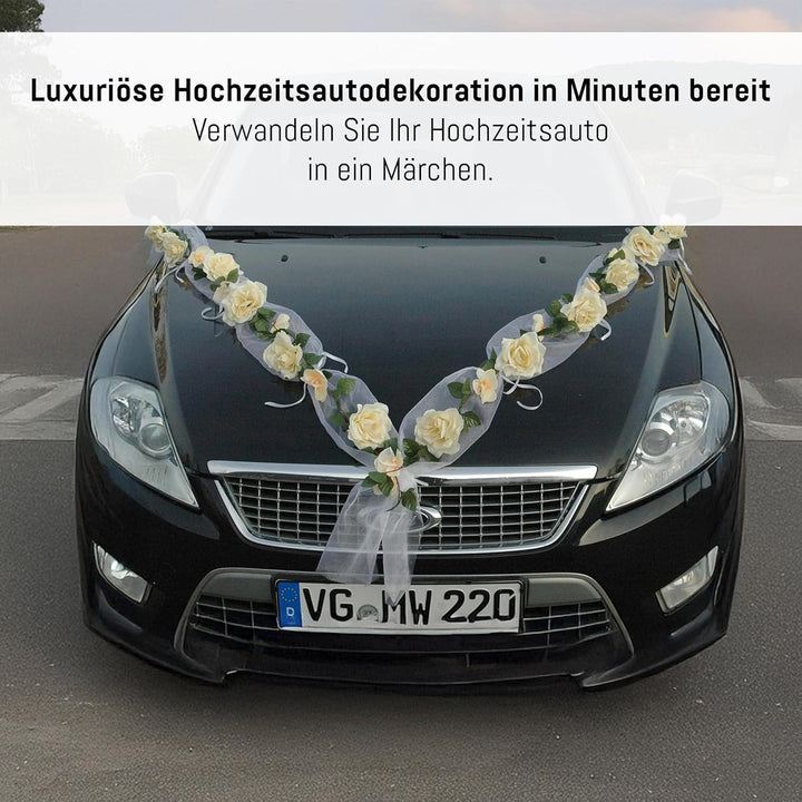Rosen Girlande Braut Paar Rose Deko Dekoration Autoschmuck Hochzeit Car Auto Wedding ®Auto-schmuck D