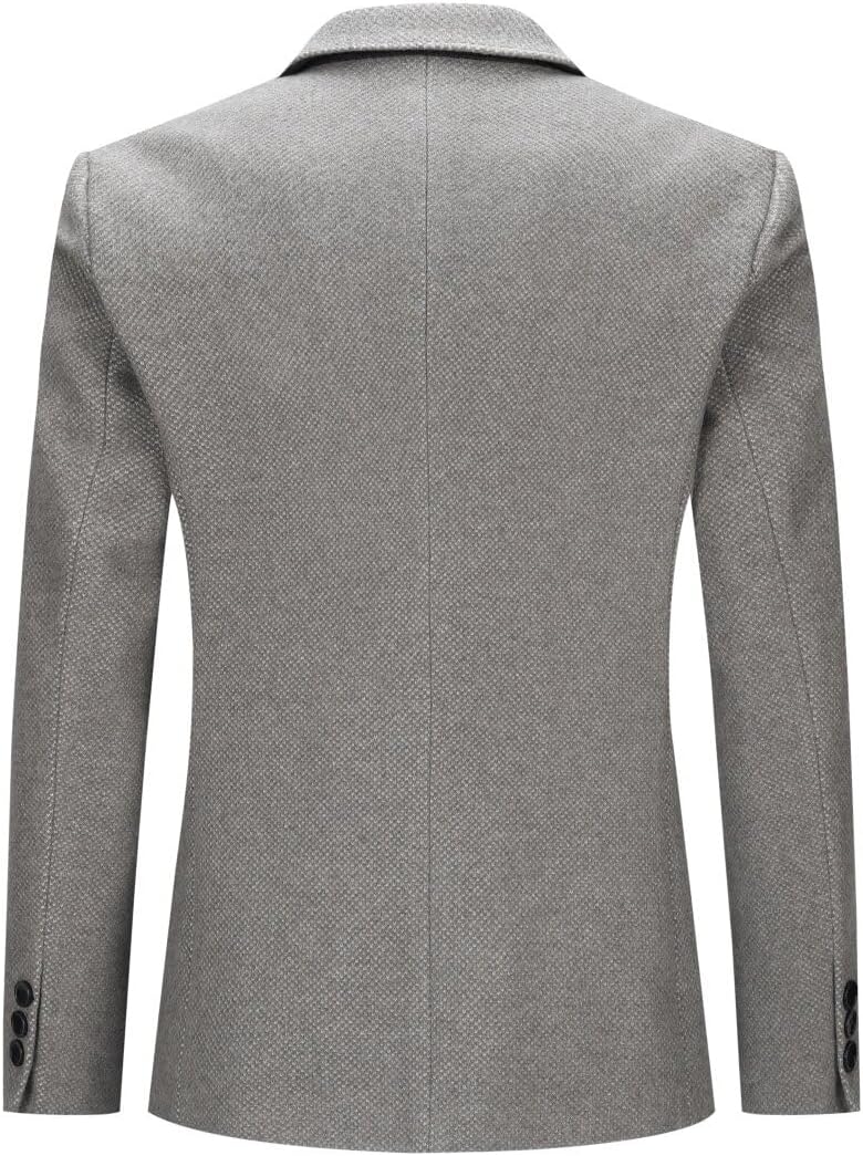 Allthemen Herren Sakko Wolle Tweed Klassisch Blazer 2 Knöpfe Gefütterter Winterjacke mit Streifen Üb