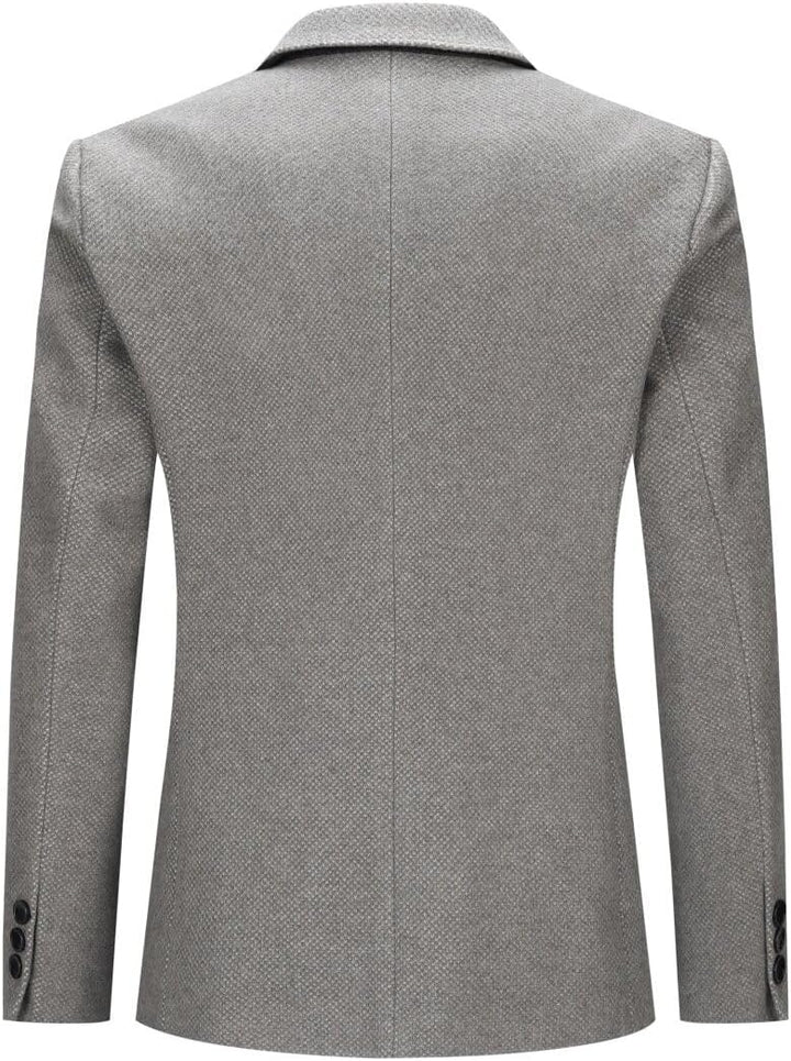 Allthemen Herren Sakko Wolle Tweed Klassisch Blazer 2 Knöpfe Gefütterter Winterjacke mit Streifen Üb