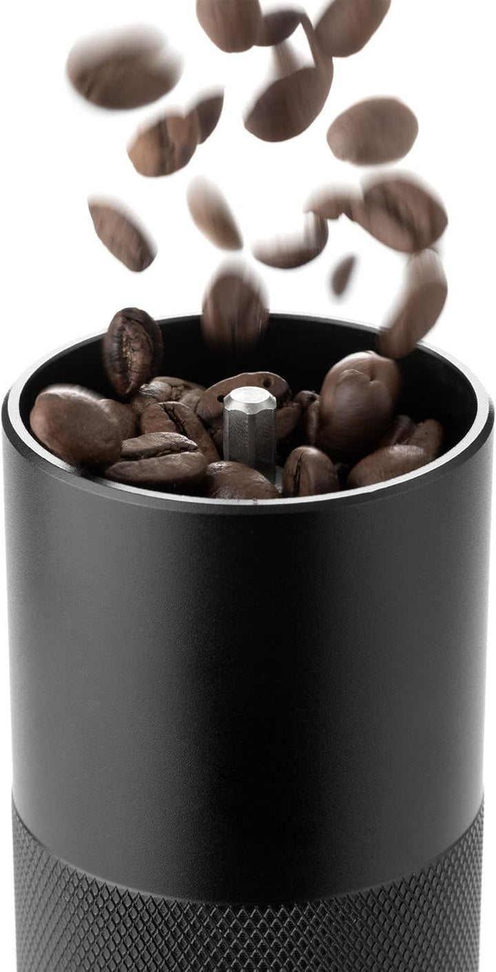 Handkaffeemühle mit Edelstahlmahlwerk und massivem Holzknauf
