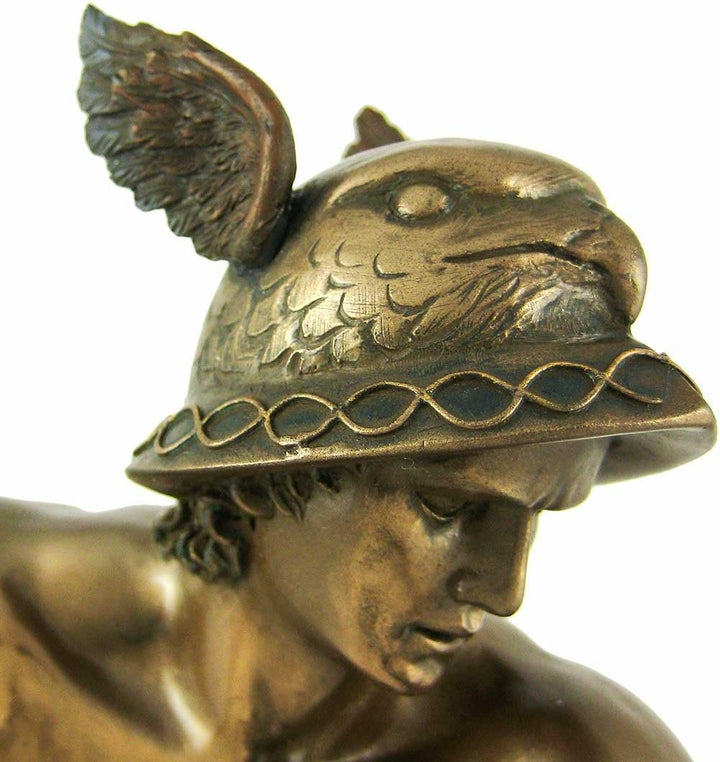 Greek God Hermes Bronzed Finish Statue Mercury Luck by Pacific Giftware