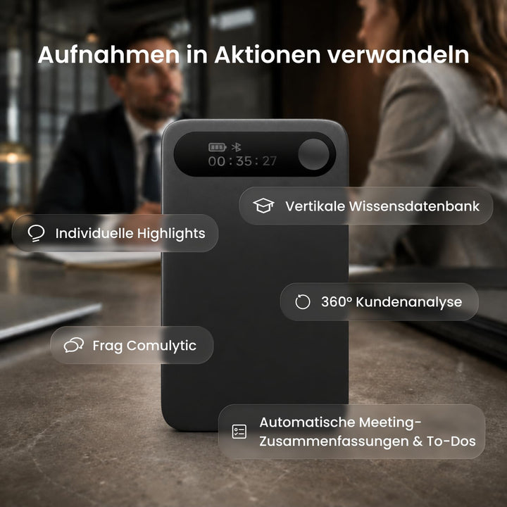 Comulytic Note Pro KI Digitales Diktiergerät mit Unbegrenzte Transkription &amp; Zusammenfassen, Aufnahm