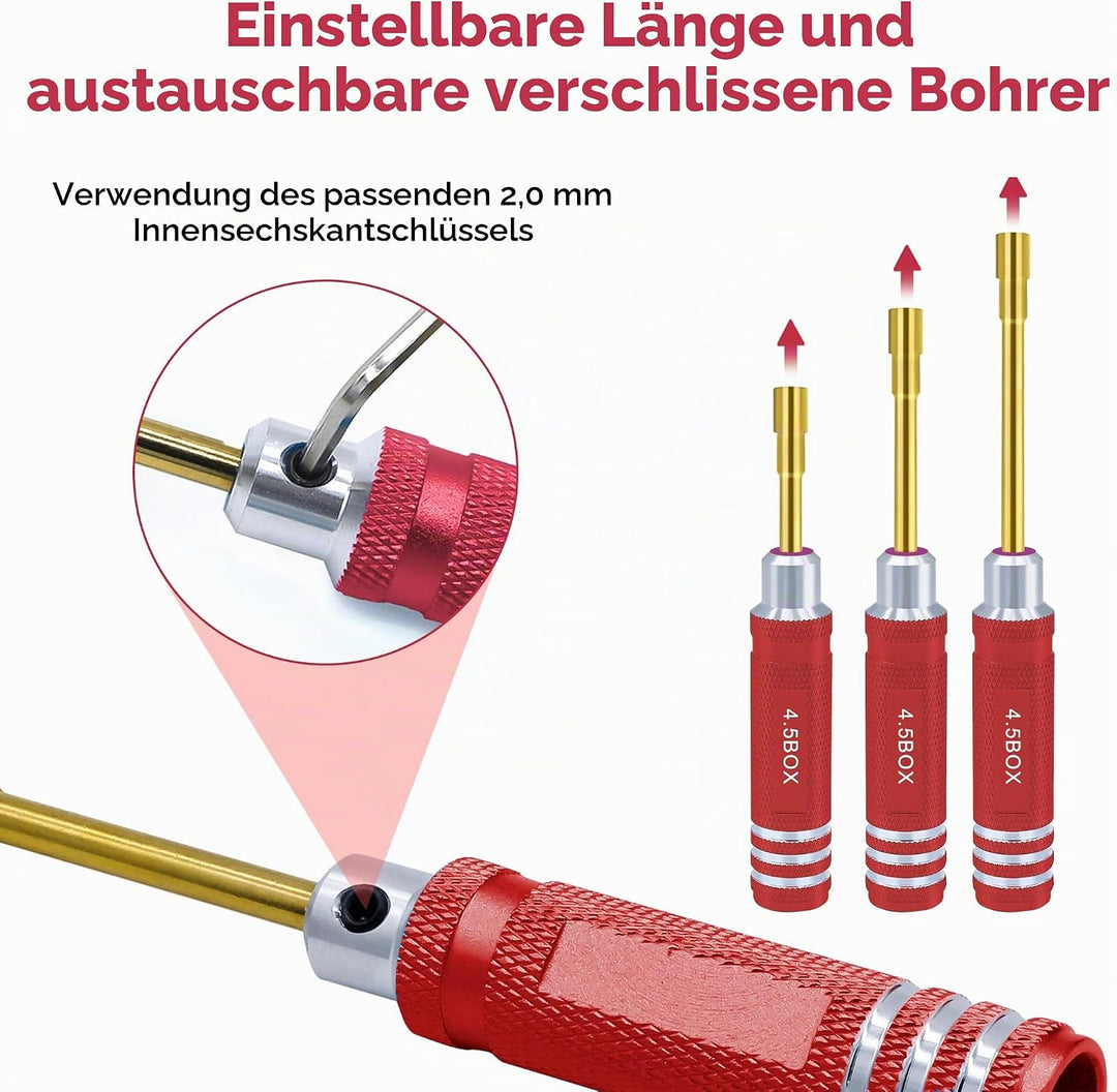 Sechskantmutter Schraubendreher Satz 2.0mm 2.5mm 3.0mm 3.5mm 4.0mm 4.5mm 5.0mm RC Werkzeug Steckschl