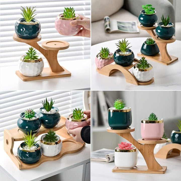 Angoily Blumentopf Cupcake Dessert Ständer Pflanzentreppe Holz Pflanzenständer Blumentreppe Blumenst