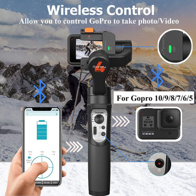 hohem iSteady Pro 4-Gimbal Stabilisator 3 Achsen kompatibel mit GoPro 12/11/10/9/8/7/6/5,für Osmo Ac