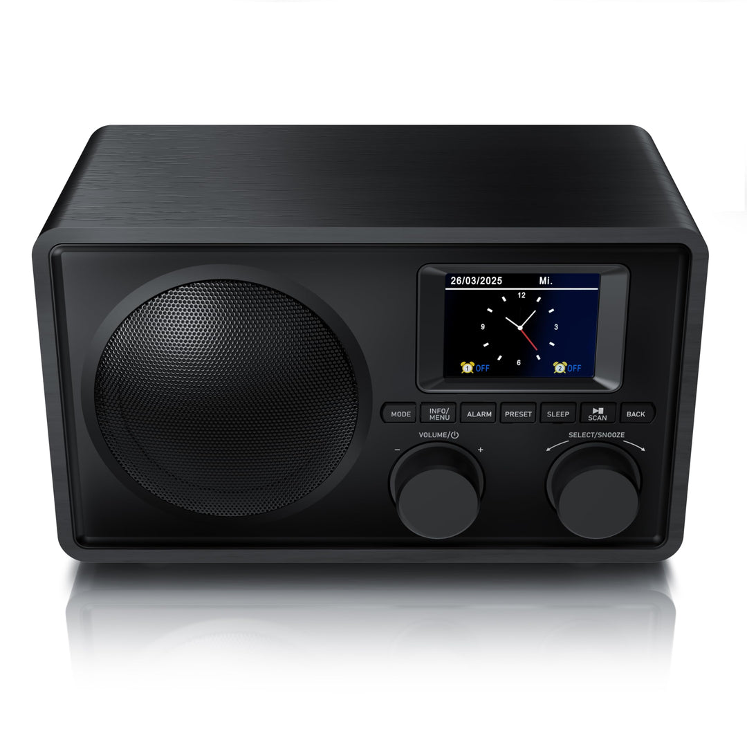 CSL - DAB+ Radio mit TFT Display - Bluetooth DAB Plus Radiowecker – DAB DAB+ FM-Radio – 40 Speicherp