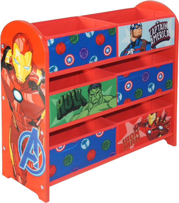 Disney Marvel Avengers Multicoloured Storage Unit with 6 Storage Boxes for Kids