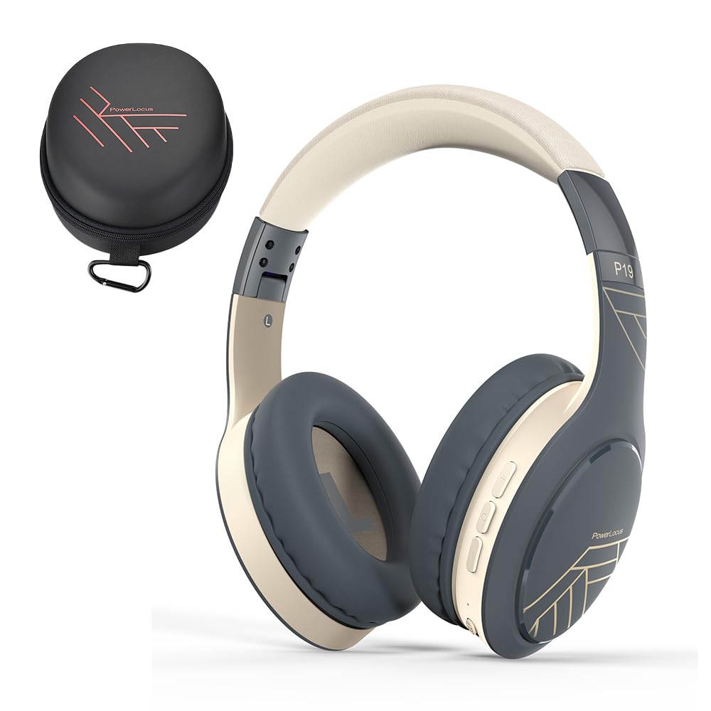 PowerLocus Bluetooth Kopfhörer Over Ear, Kabellos mit 3-EQ modi, 60std. Spielzeit, Hi-Fi-Stereo Falt