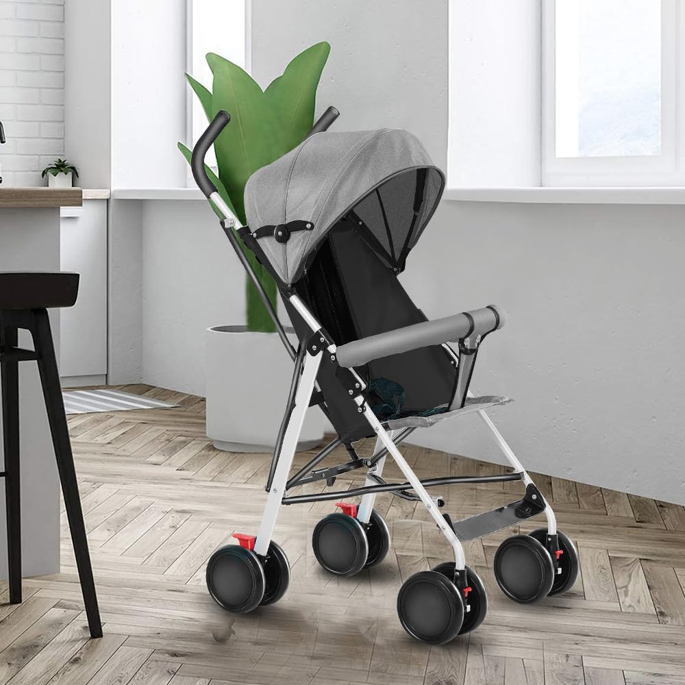 Kindersportwagen,Zusammenklappbarer Kinderwagen,leicht modern klein Buggy mit Liegeposition,Liegefun