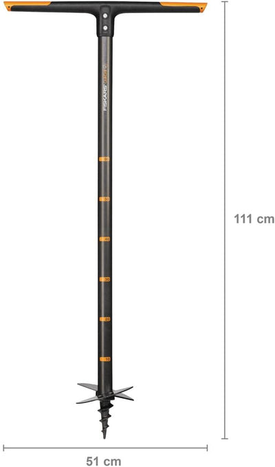 Fiskars Handerdbohrer, Für Löcher bis Ø 150 mm, Schwarz/Orange, QuikDrill, M, 1000638 Handerdbohrer