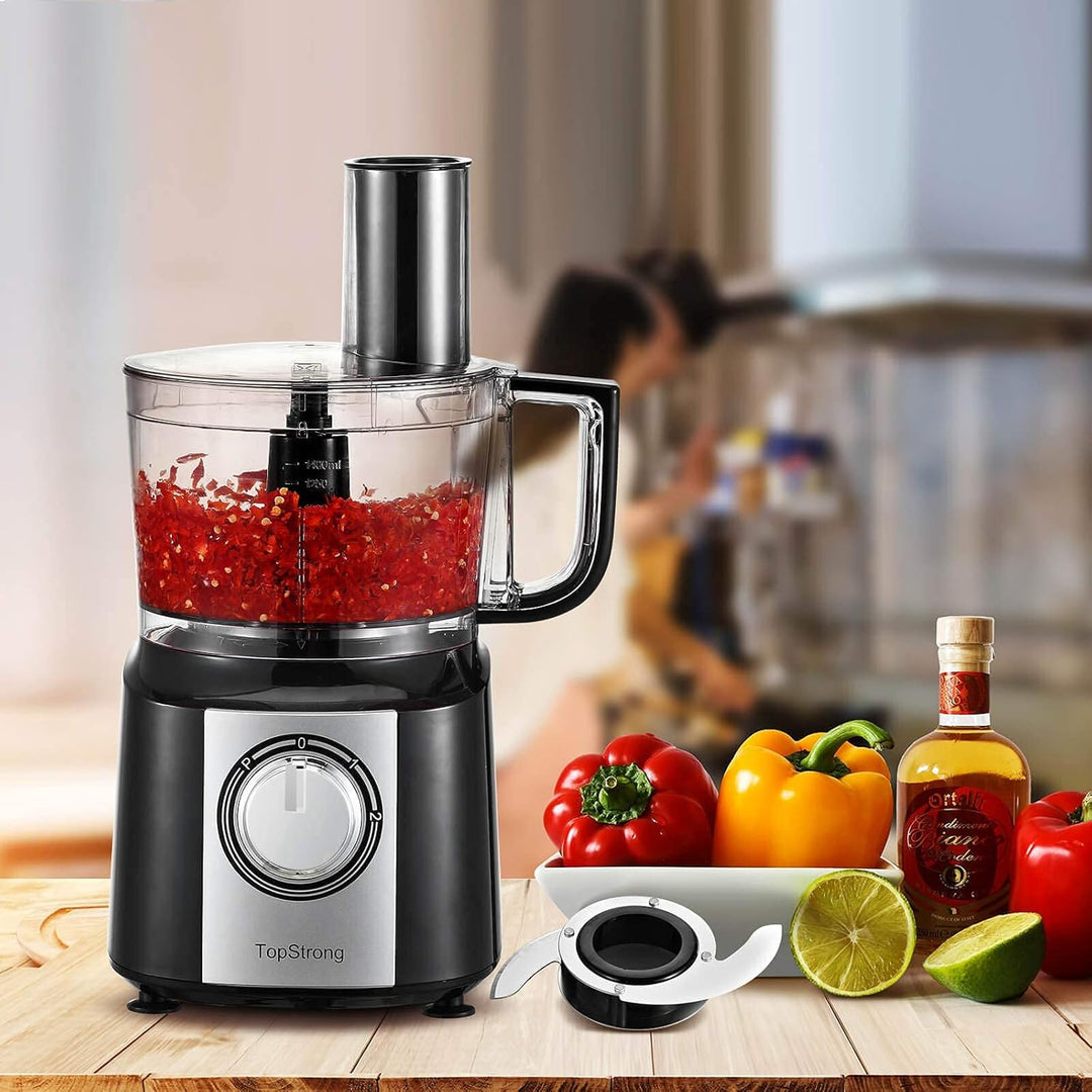 TopStrong Küchenmaschine, 800W küchenmaschine zerkleinerer, 2L Food Processor,Multizerkleinerer, Kom