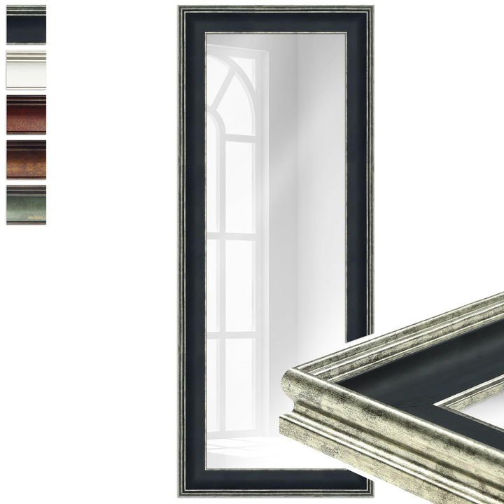 WANDStyle Spiegel Barock und Antik Stil I Aussenmass ca. 40 x 100 cm I Farbe Schwarz I schwarzer Wan