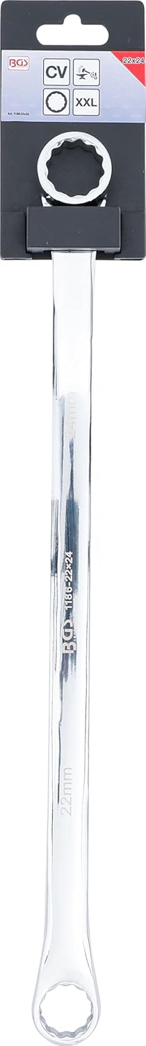 BGS 1186-22x24 | Doppel-Ringschlüssel | extra lang | SW 22 x 24 mm Schlüsselweite: 22 x 24 mm, Schl&