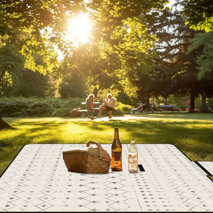 Jopee Picknickdecke Wasserdicht, 200x200cm Extra Gross Sandfrei Stranddecke für 4-6 Personen, Waschb