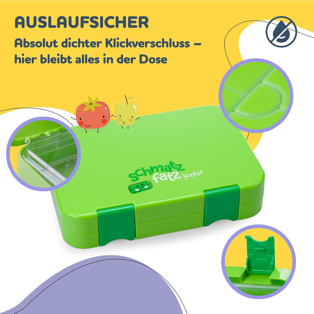schmatzfatz Lunchbox für Kinder, Lunchbox, Bento-Box, bunt, Brotdose für Kinder, BPA-frei, wasserdic