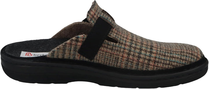 Berkemann Herren Mirko Pantoffeln 41.5 EU Dunkelbraun Blau Karo, 41.5 EU Dunkelbraun Blau Karo