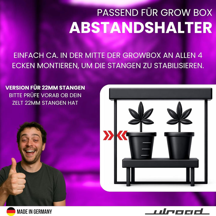 4X Ersatzteil für Grow Box Fixture Poles Space Booster Zelt Schrank Stangen Befestigung Zubehör Grow