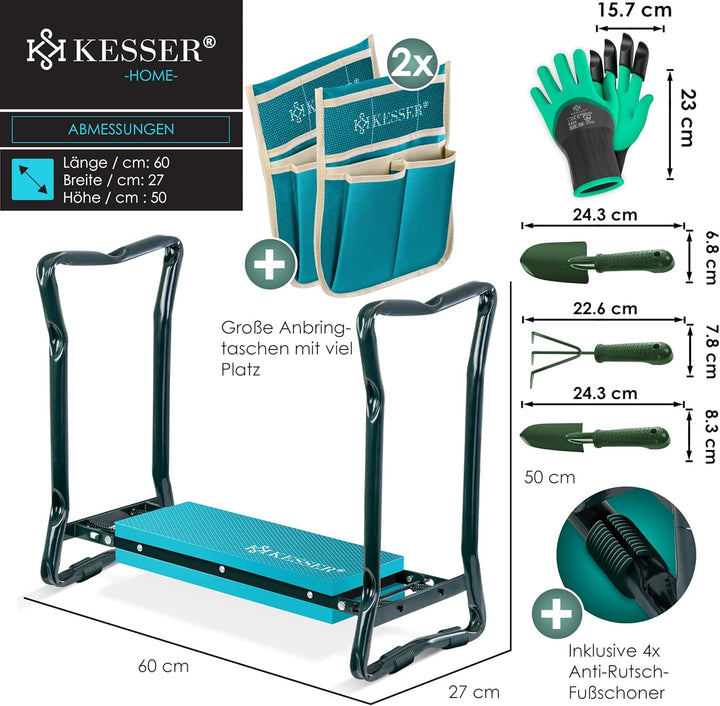 KESSER® 2 in 1 XXL Kniebank für Gartenarbeit Gepolstert Sitzunterlage Eva-Schaumkissen Gartenhocker