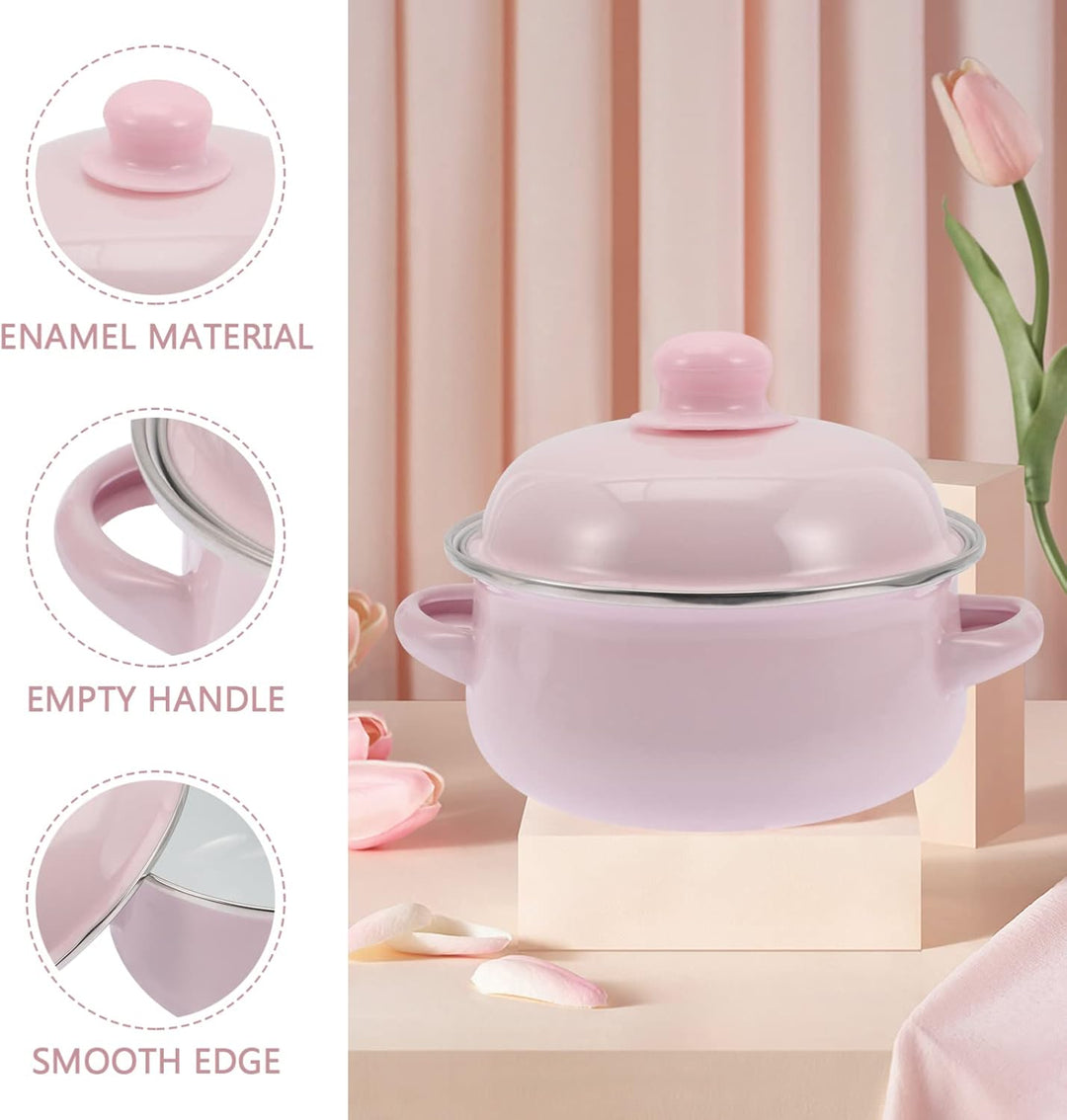 Housoutil Emaillierter Doppelohr-suppentopf Behandelter Nudeltopf Metall Salat Schale Emaillierter O