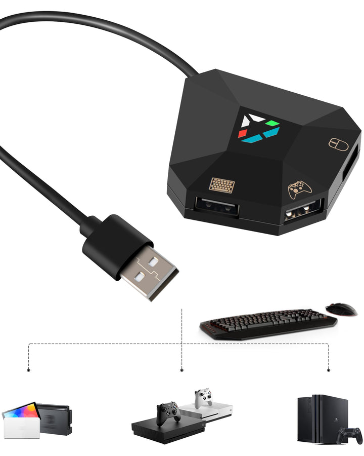 Joso Tastatur- und Mausadapter für NS Witch, Xbox One X/S, PS4, Switch Tastaturadapter zum Abspielen