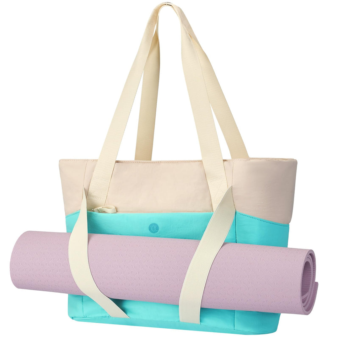 Axcone Tragetasche für Damen mit Reissverschluss,Gesteppte Tragetasche,Sporttasche mit Yogamatten-Gu