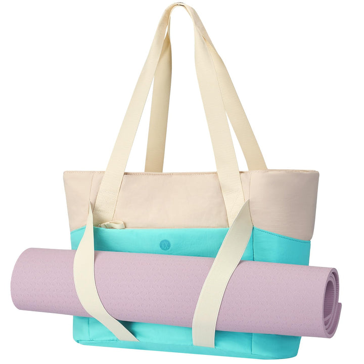 Axcone Tragetasche für Damen mit Reissverschluss,Gesteppte Tragetasche,Sporttasche mit Yogamatten-Gu