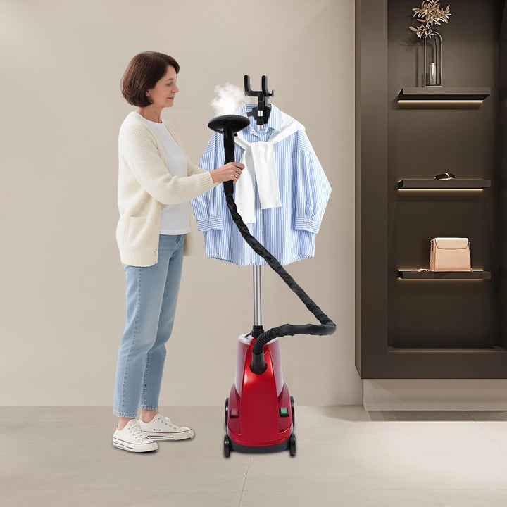 2500W Vertikaler Steamer & Dampfglätter mit Rollen,3 L Wassertank,Dampfleistung 70ml/min,60 Minuten