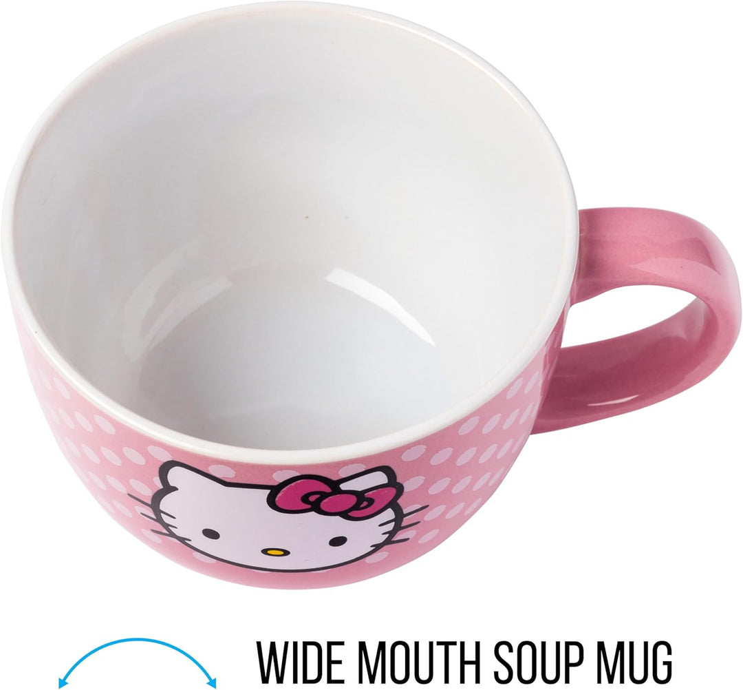 Silver Buffalo Hello Kitty KTY40233 Keramikbecher, 680 ml, Rosa 24-Ounce, Sanrio's Hello Kitty