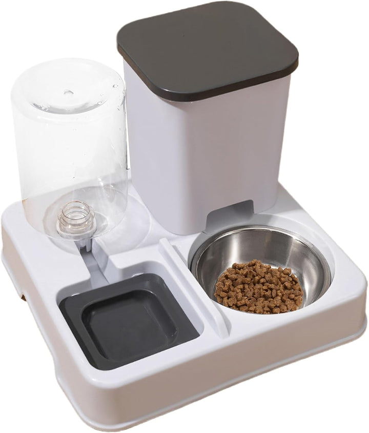 2-in-1 Automatischer Futterspender für Haustiere, Katzen- und Hundefutterspender und Wasserspender,