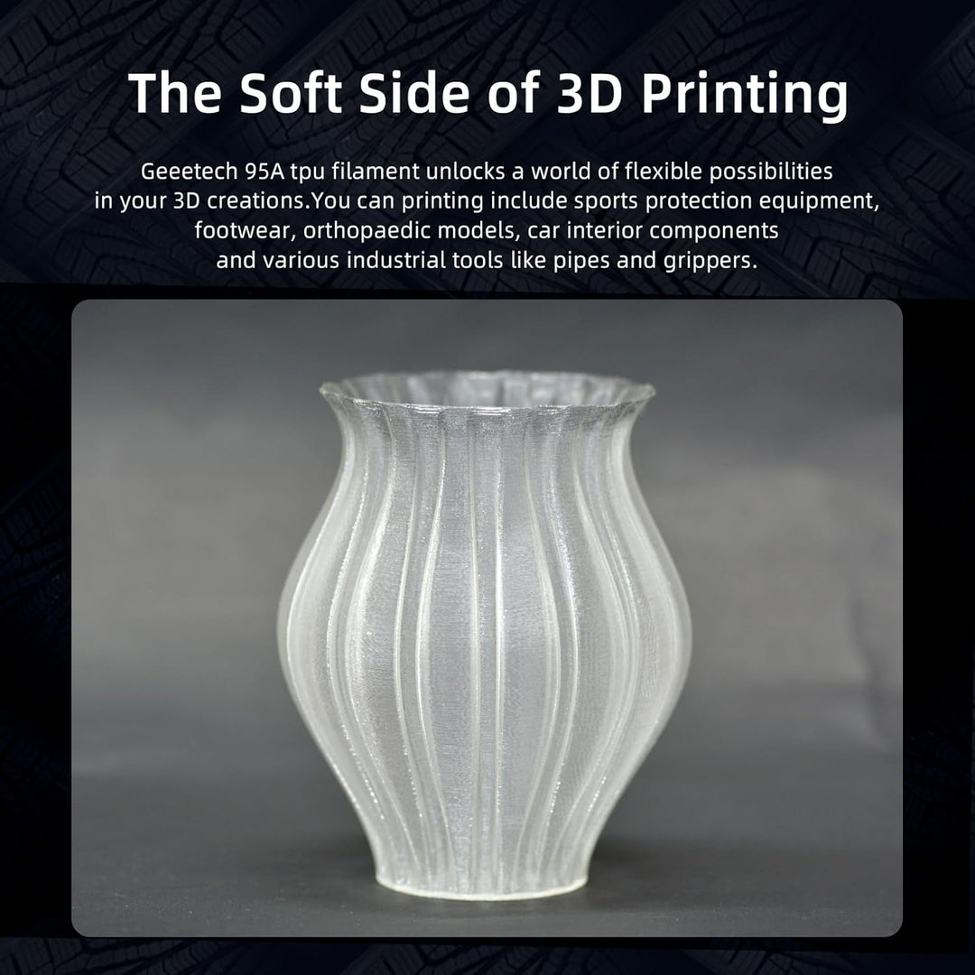 GEEETECH TPU filament 1.75mm Transparent Blau, Flexible 3D Drucker Filament 500g 1 Spool, Transparen