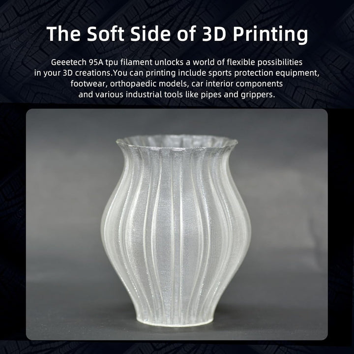 GEEETECH TPU filament 1.75mm Transparent Blau, Flexible 3D Drucker Filament 500g 1 Spool, Transparen