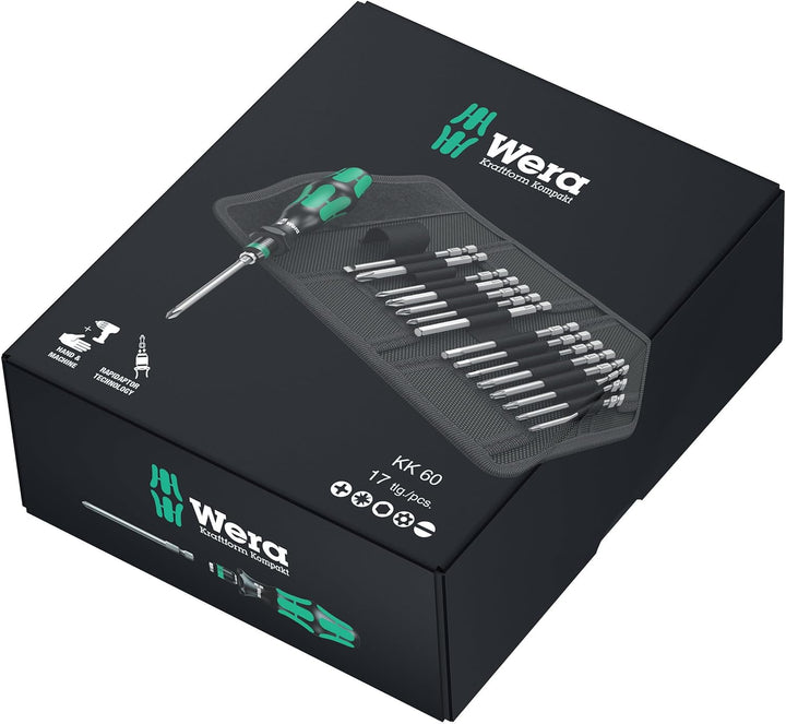 Wera Kraftform Kompakt 60, 17-teilig, Schwarz, 05059295001 Single, Single