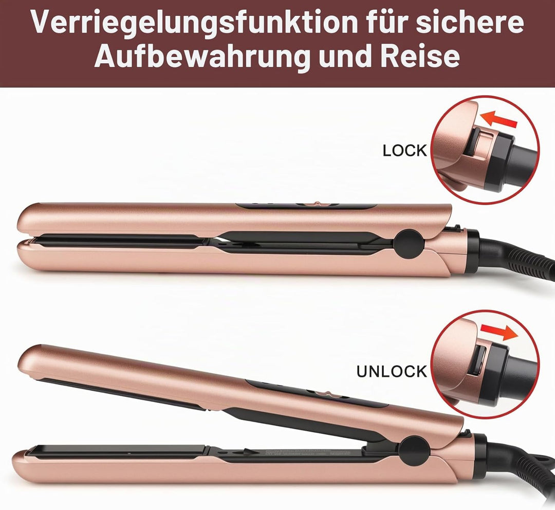 JAETON Mini Glätteisen Haarglätter für Kurze Haare,Reise Glätteisen Klein,Duale Spannungsversorgung,